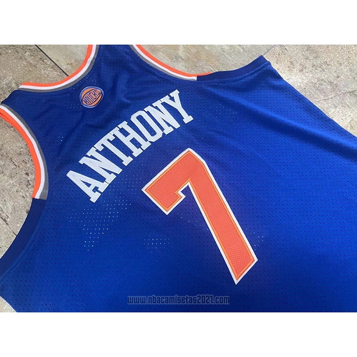 Camiseta New York Knicks Carmelo Anthony #7 Mitchell & Ness 2012-13 Azul